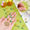 Alloy Enamel Frog Pendant Locking Stitch Markers HJEW-AB00061-3