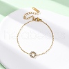 Sunflower 304 Stainless Steel Link Bracelets for Women BJEW-R027-01G-2