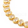 Clear Cubic Zirconia Oval Link Chain Necklace NJEW-E074-02G-3