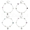 Natural Fluorite Chip Bead Chain Anklets AJEW-AN00671-2