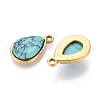 Synthetic Turquoise Teardrop Pendants STAS-N109-210C-G-2