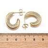 Brass Micro Pave Clear Cubic Zirconia Stud Earrings for Women EJEW-U056-04B-G-5