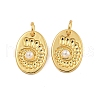 Oval Rack Plating Brass Pendants KK-C074-47G-1