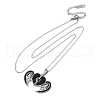 304 Stainless Steel Polymer Clay Jet Rhinestones Openable Pendant Necklaces for Women NJEW-Z065-09P-4