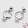Anti-Tarnish Rhodium Plated 925 Sterling Silver Key Clasps STER-E056-048P-3