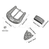 CHGCRAFT 4 Sets Belt Alloy Buckle Sets FIND-CA0008-50AS-2