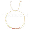 Bohemian Style Natural Rose Quartz Beads Braided Beads for Women Men OT8254-5-1