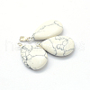 Teardrop Natural Howlite Pendants G-Q368-19-2