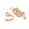 Brass Micro Pave Cubic Zirconia Fold Over Clasps KK-D360-13G-2