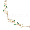 Brass Micro Pave Cubic Zirconia Dangle Stud Earrings & Chain Necklace Sets SJEW-JS01323-7