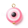 Transparent Evil Eye Resin Pendants PALLOY-JF01847-02-2