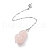 Natural Rose Quartz Pointed Dowsing Pendulums AJEW-B020-04P-07-2