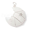 Natural Quartz Crystal Copper Wire Wrapped Pendants PALLOY-JF02686-05-1