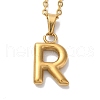 PVD Vacuum Plating 201 Stainless Steel Necklaces NJEW-H033-01G-R-1