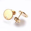 Ion Plating(IP) 304 Stainless Steel Stud Earring Findings STAS-G178-01G-10mm-2