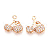 Brass Micro Pave Cubic Zirconia Pendants KK-T074-73KCG-1