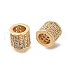 Brass Micro Pave Cubic Zirconia European Beads KK-M301-19G-1