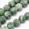 Natural Green Spot Jasper Round Bead Strands G-D678-4mm-1