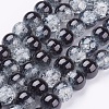 Spray Painted Crackle Glass Beads Strands CCG-Q002-10mm-11-1