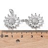 Rack Plating Brass Clear Cubic Zirconia Pendants KK-B078-01P-3