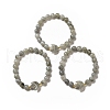 Natural & Synthetic Mixed Gemstone Moon and Star Beaded Stretch Bracelet for Women G-G997-C-2