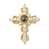 Brass Micro Pave Cubic Zirconia and Glass Pendants KK-M315-01G-04-1