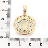Brass Micro Pave Clear Cubic Zirconia Pendants KK-N268-29G-3