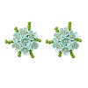 304 Stainless Steel Flower Stud Earrings EJEW-MZ00457-01-2