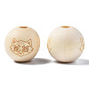 Unfinished Natural Wood European Beads WOOD-S045-147-3