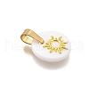 15Pcs 15 Styles Natural Freshwater Shell Geometric Charms PALLOY-JF03514-3