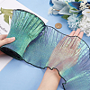 BENECREAT 6 Yards Laser Polyester Pleated Lace Trim OCOR-BC0006-11E-3