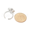 Mother's Day Rings Oval Brass Cuff Rings for Women RJEW-G337-06P-03-3