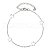Tarnish Resistant 304 Stainless Steel Cable Chain Anklets AJEW-H104-06P-2