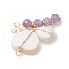 Natural Gemstone Beads with Natural Freshwater Shell Beads and Eco-Friendly Copper Wire Pendants PALLOY-TA00234-5