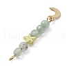 3Pcs 3 Styles Natural Green Aventurine Faceted Round Beaded Pendants PALLOY-JF03604-02-4