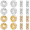 Beebeecraft 100Pcs 2 Colors Rack Plating Brass Rhinestone Spacer Beads KK-BBC0016-23B-1