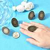 Adjustable Alloy Oval Pad Ring Settings X-PALLOY-S043-07AB-LF-2