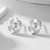 S925 Sterling Silver Clear Cubic Zirconia Stud Earrings LR5887-2-3