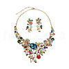 Alloy Glass Rhinestone Earrings & Necklaces Sets FS-WG8F07A-01-2