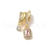 Brass Micro Pave Cubic Zirconia Pendants KK-D383-03G-01-1