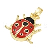 Brass Enamel Pendants KK-L231-18G-01-2