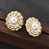 201 Stainless Steel Flat Round Stud Earrings EJEW-P304-06G-2