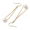 Mother's Day Jewellery Natural Cultured Freshwater Pearl Beads with Brass Dangle Earrings X-EJEW-JE05757-4
