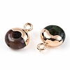 Natural Indian Agate Flat Round/Donut Charms G-I347-16-3
