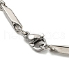 201 Stainless Steel Rectangle Bar Link Chain Necklace NJEW-Q336-05A-P-6