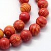 Synthetic Malachite Beads Strands G-I199-32-6mm-A-3