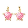 Real 18K Gold Plated Brass Micro Pave Clear Cubic Zirconia Pendants KK-D004-05G-E-2