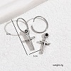 Simple and Elegant Vintage Silver Cross Hoop Earrings EO7499-1