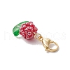 Flower Glass Seed Beads Beaded Pendant Decorations HJEW-MZ00195-04-4
