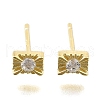 925 Sterling Silver Clear Cubic Zirconia Stud Earrings EJEW-Q030-05G-2